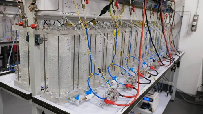 Proton Exchange Membrane electrolyzer test cell courtesy of ITM Power.