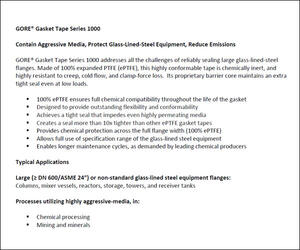 Positioning Statement for GORE Gasket Tape Series 1000