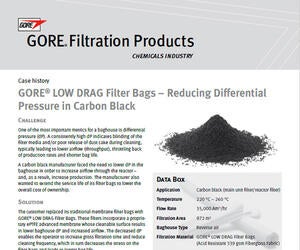 Image of case study GORE® LOW DRAG™ Filter Bags – Reducing Differential Pressure in Carbon Black