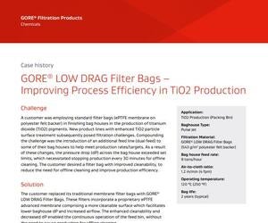 GORE® LOW DRAG Filter Bags – Improving Process Efficiency in TiO2 Production