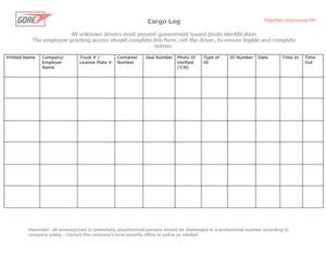 CTPAT Cargo Log