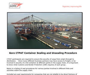 Gore CTPAT Container Sealing and Unsealing Procedure