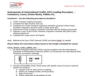 CTPAT Instruments of International Traffic Loading Procedure