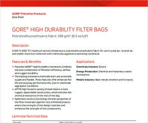 GORE-TEX HIGH DURABILITY FILTER BAG POLYESTER 5"  1250453 007 99976 