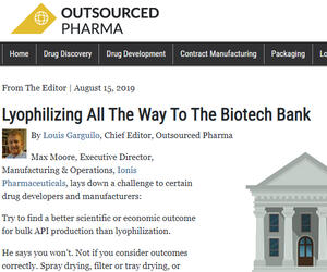 Snapshot of article 'Lyophilizing All the Way to the Biotech Bank"