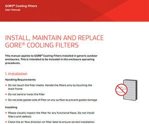 User Manual: Install, Maintain and Replace Gore® Cooling Filters 