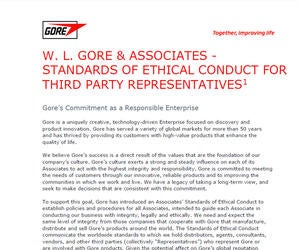 Standards of ethical conduct for third party representatives document in English