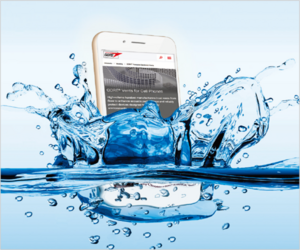 Smartphone submerged in water