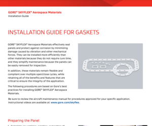Installation Instructions For GORE® SKYFLEX® Aerospace Materials (Gaskets)