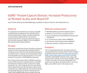 Protein Capture Device Protein A reverse flow cycles