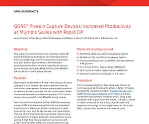 Protein Capture Device Protein A reverse flow cycles