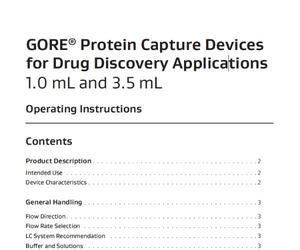 Image of Operating Instructions for GORE® Protein Capture Devices