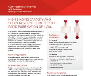 Image of Data Sheet for GORE® Protein Capture Devices