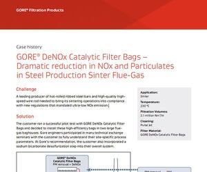 GORE DeNOx Catalytic Filter Bags reduce NOx and Particulates in Steel Production Sinter Flue-Gas