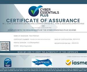 image of CyberEssentials+ Certificate of Assurance