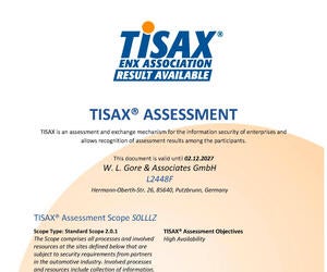 image of TISAX certificate