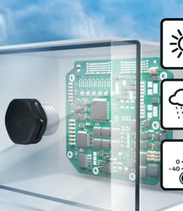 Electronic vent with sun, lighting and storm clouds in the background