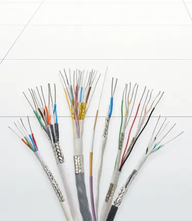Closeup of multiple High-speed Data Cables