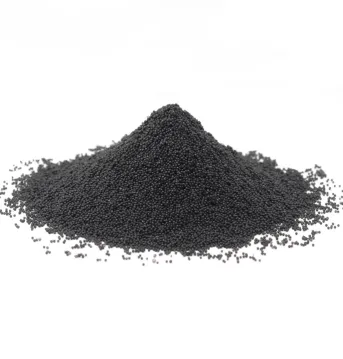 Carbon black powder on a white background