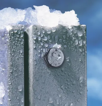 Enclosure with Protective Vent with ice forming on top.