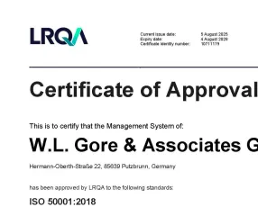 ISO 50001 certificate