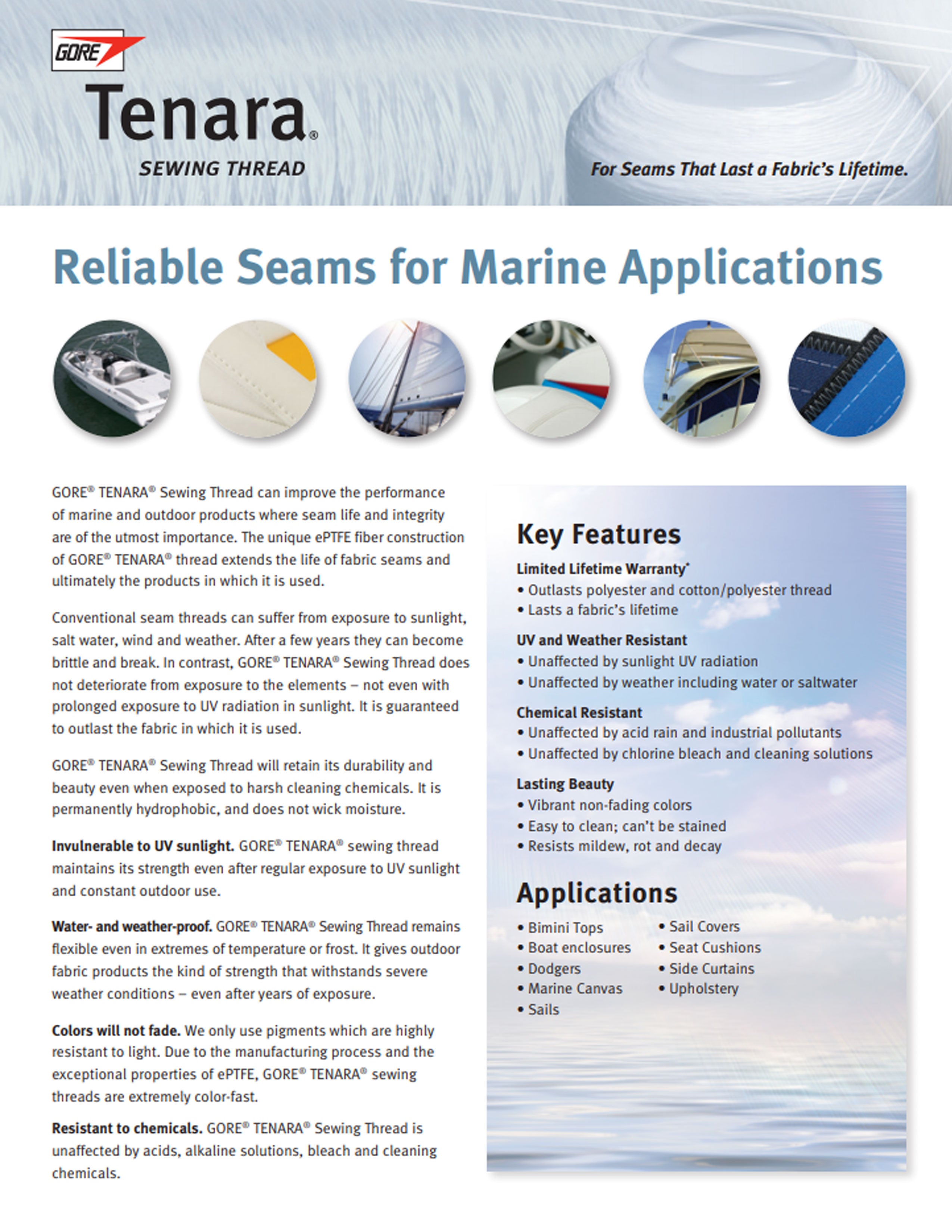 Data Sheet: Sewing Thread for Marine Applications