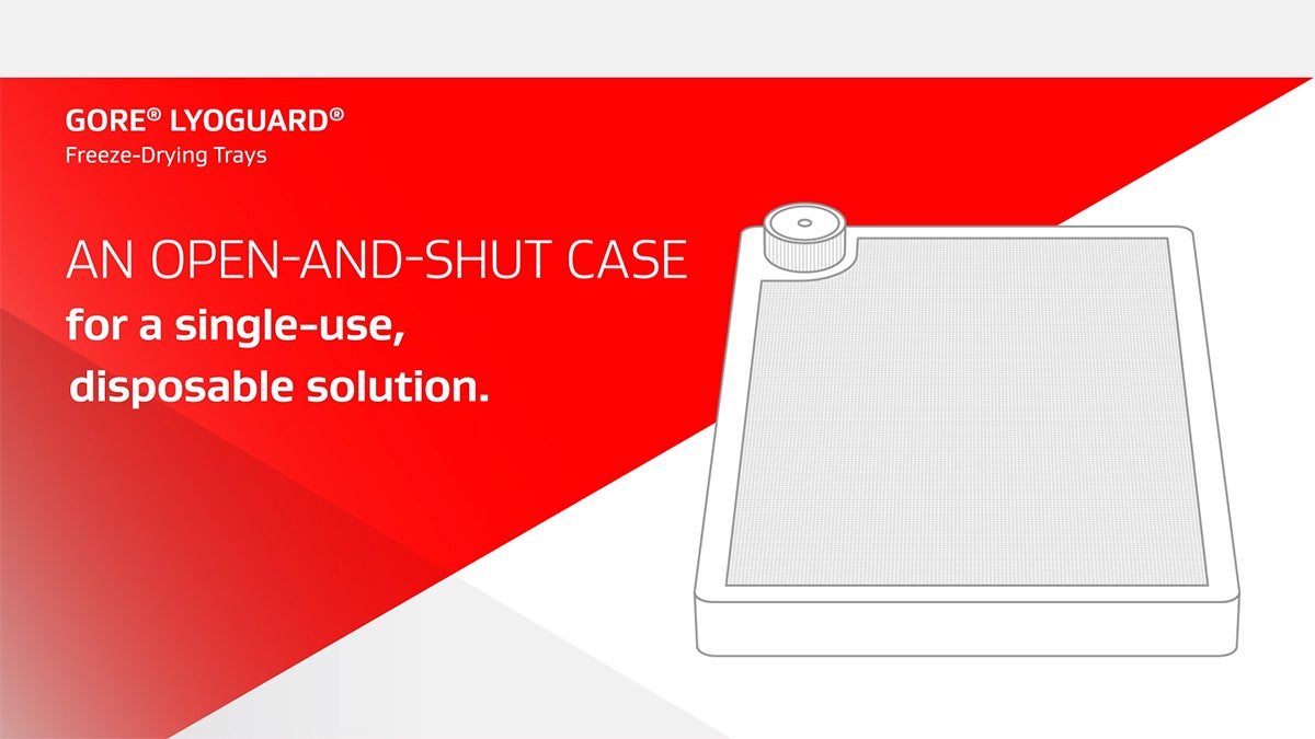 Reduce Operator Exposure and Eliminate Tray Cleaning with GORE LYOGUARD Freeze Drying Trays
