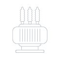 Graphic showing a power transformer.
